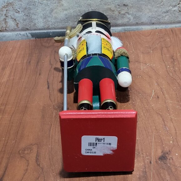 Pier Wooden Nutcracker Soldier With Sword Decorative Accent 12 Inch Tall - Picture 5 of 11